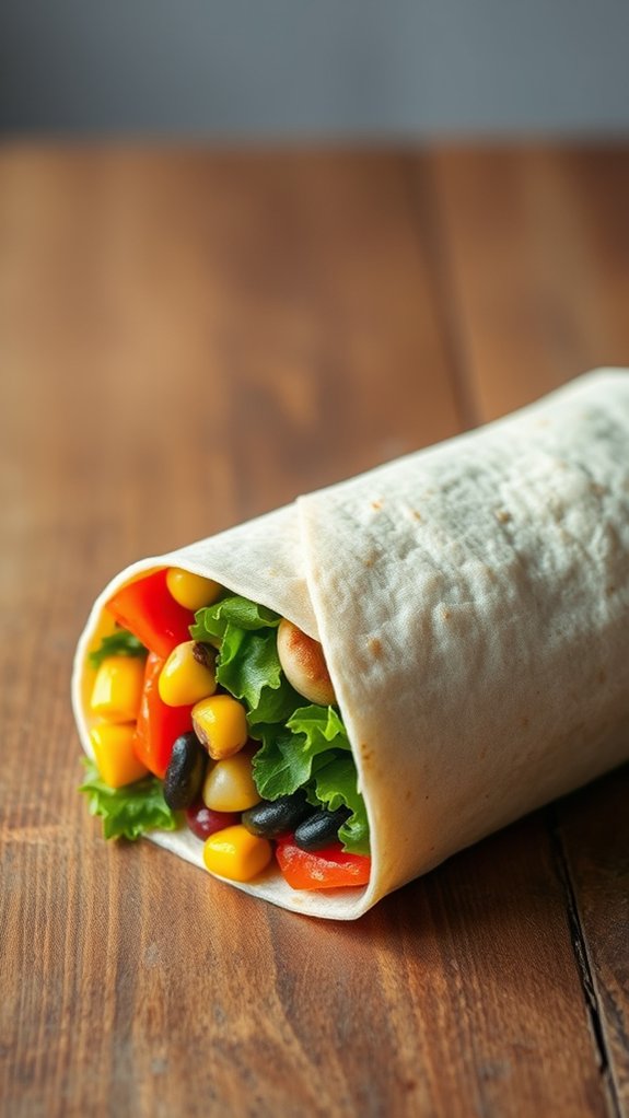 flavorful vegetarian wrap meal