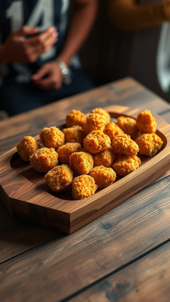 football shaped nugget tray