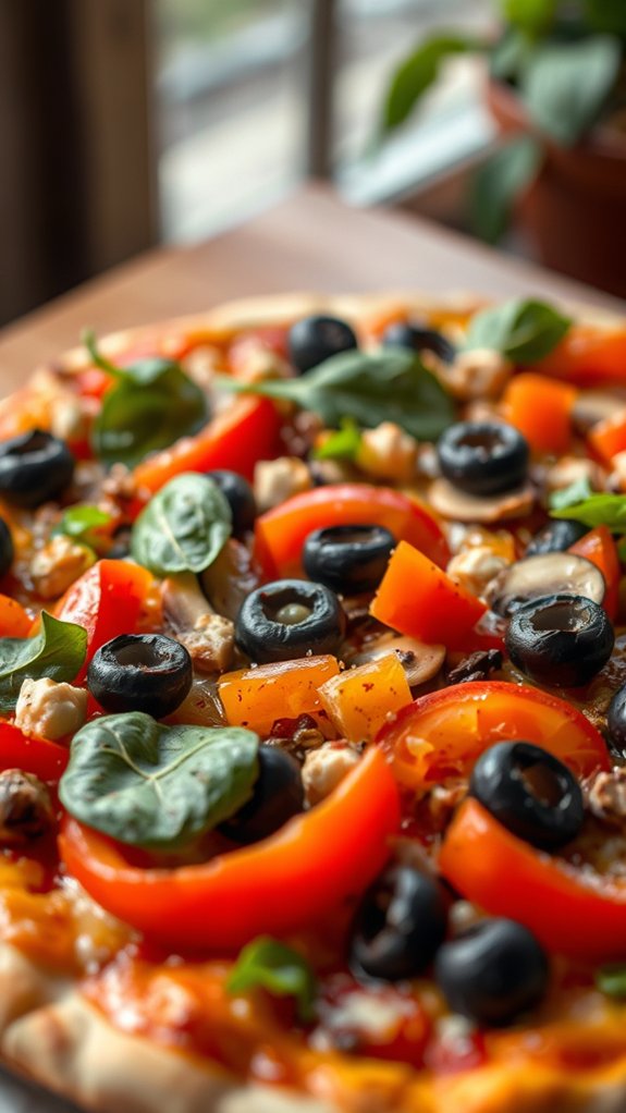 fresh flavorful vegetarian pizza