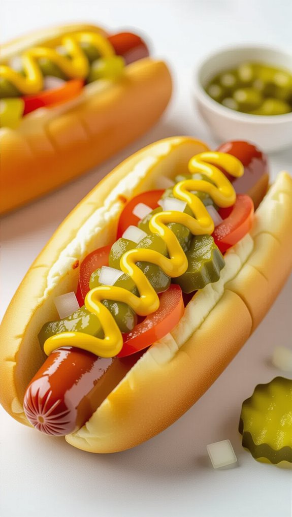 fully loaded hot dogs