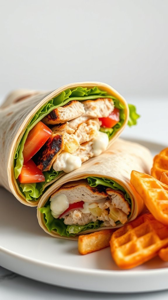 grilled chicken wrap meal