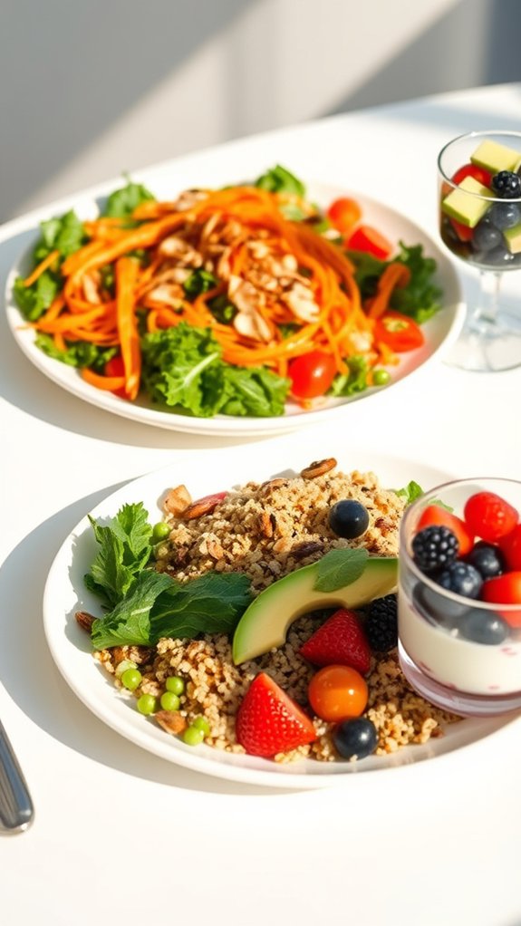 healthy salads and parfaits