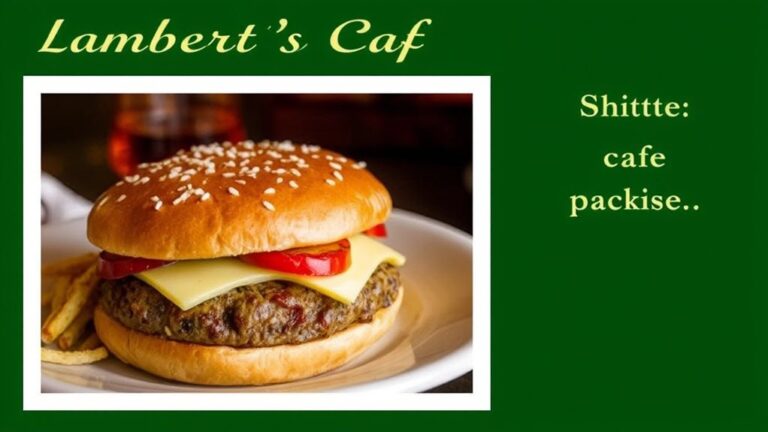 lambert s cafe menu overview