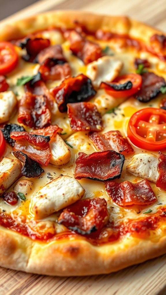 savory chicken club pizza