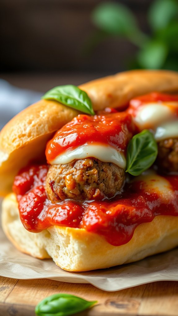 savory italian meatball sandwich