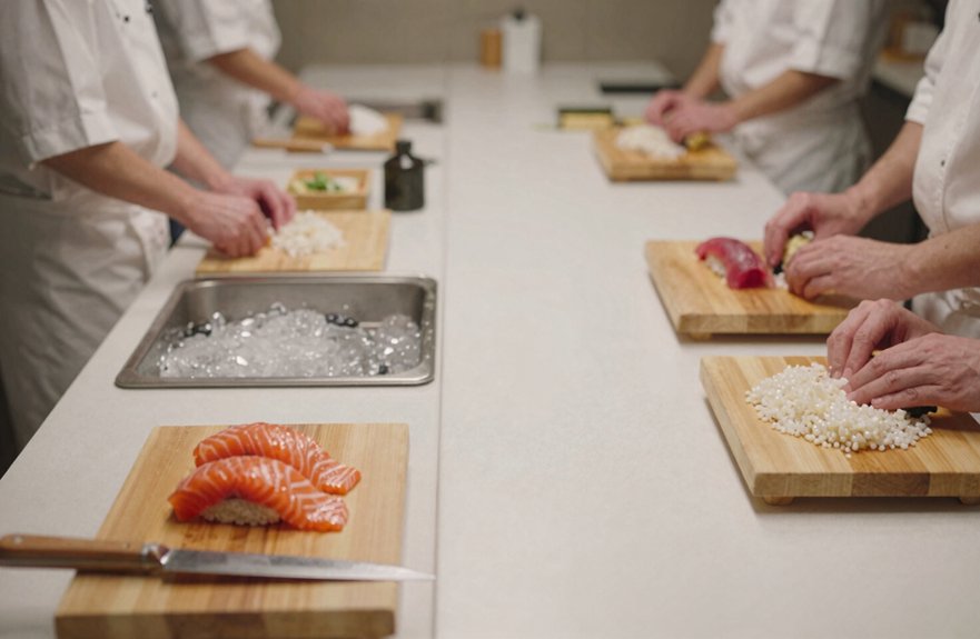 clear prep to plate sushi flow
