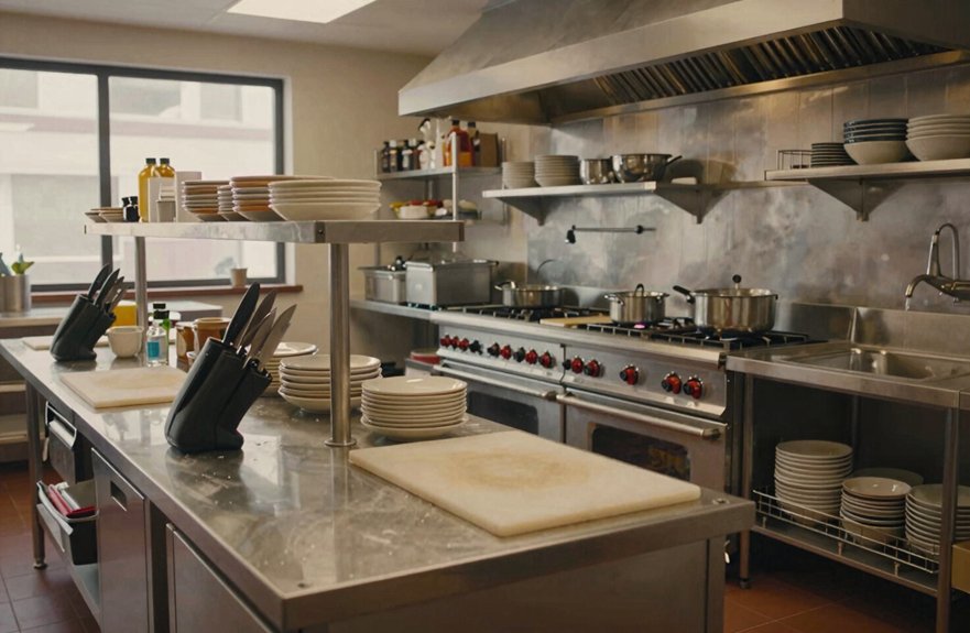 separate prep cook dish zones